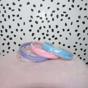 Jelly Plastic Glitter Sparkly Headband Lot